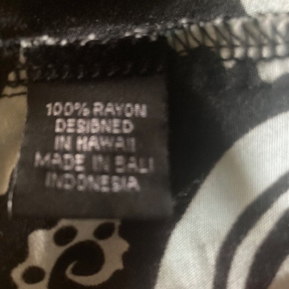WAHINE TOA HAWAIIAN OCTOPUS-TAKO DRESS ALOHA MADE RESORT WEAR BLK/WHT/BL LOVELY - Picture 11 of 15